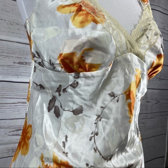 VINTAGE TG USA camisole floral print satin top Sz M - Picture 4 of 8